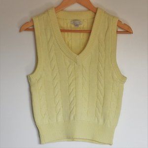 Yellow Cable Knit Sweater Vest NWOT